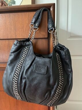 BEBE Leather Shoulder Bag - Black